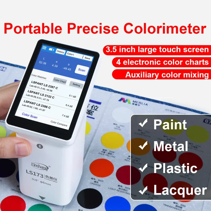 Digital Colorimeter Portable Colormeter LS173 D/8° Professional Linshang Color Measuring Device for Car Paint