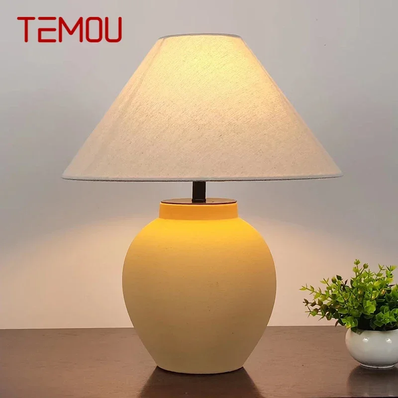 

TEMOU Contemporary CeramicTable Lamp Creativity Living Room Bedroom Study Hotel Homestay engineering Desk Light