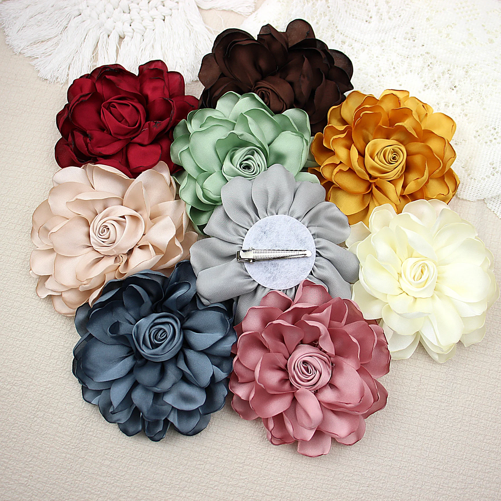 

Girls Solid Color Rose Hairpin Flower Girl Hair Clip Children Small Alligator Hair Clip Boutique Baby Hair Accessories for Girls