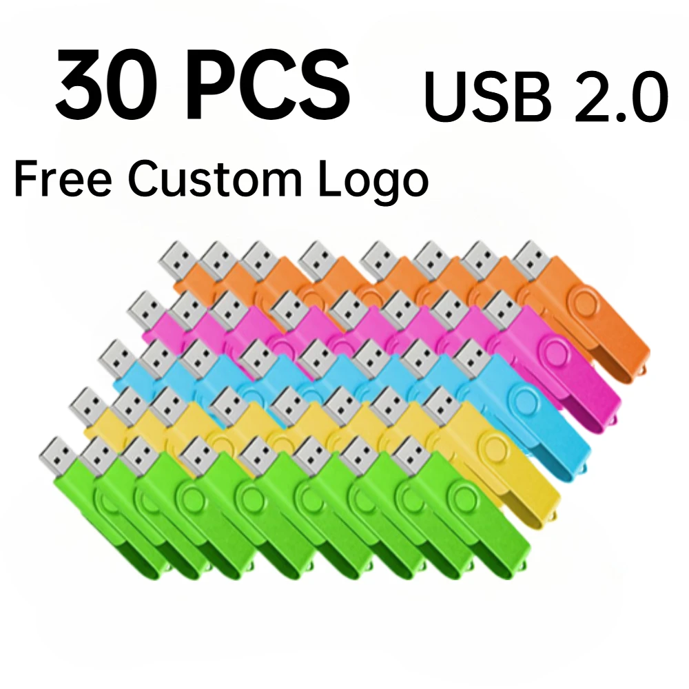 

30pcs/lot USB 2.0 Flash Drive 64GB 32GB Pen Drive Memory Stick Pendrive 4GB 8GB 16GB U Disk Thumb Flash Disk Gift Free Custom