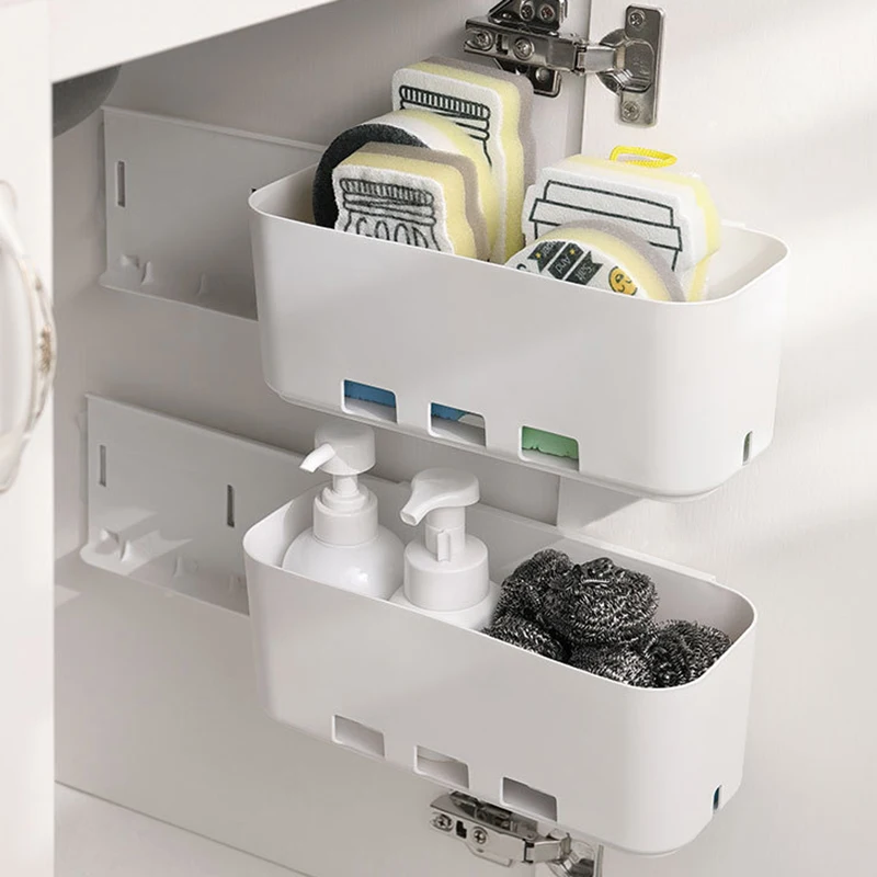 2 One Pull-Out Closet Shelf, Kitchen Pull-Out Closet Basket Organizer, Pull-Out Drawers, Storage Basket