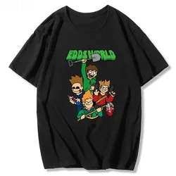 Eddsworld T-shirt 100% Cotton Short Sleeve 2022 Summer O-Neck Boys Girls Tops Loose Unisex Cute Print EU Size Casual Tees Casual