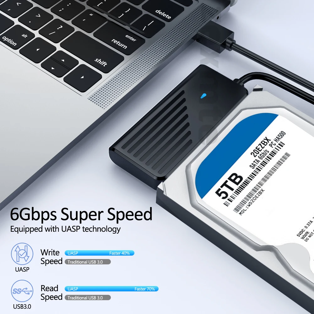 Zexmte-adaptador SATA A USB 3,0, Cable USB A M.2 SATA, 6Gbps, compatible con disco duro externo de 2,5/3,5 pulgadas, HDD SSD