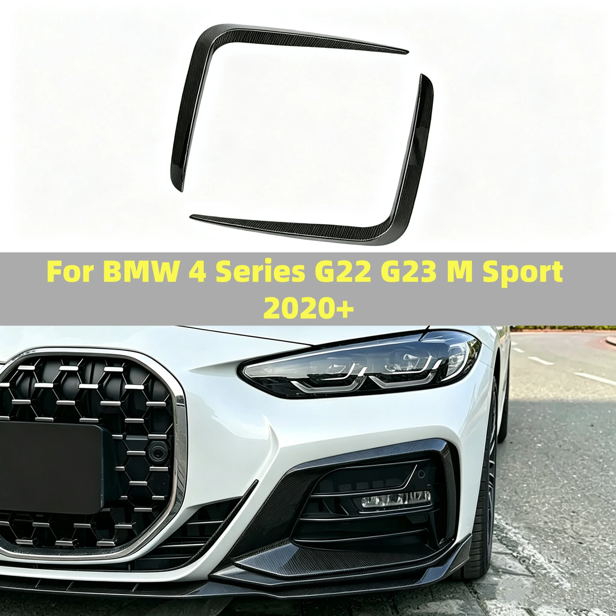 Frontstoßstangenlippe Splitter Lufteinlass Nebelscheinwerfergitter Zierblende für BMW 4er G22 G23 M Sport 2020+ Bodykit Tuning – Detail 1