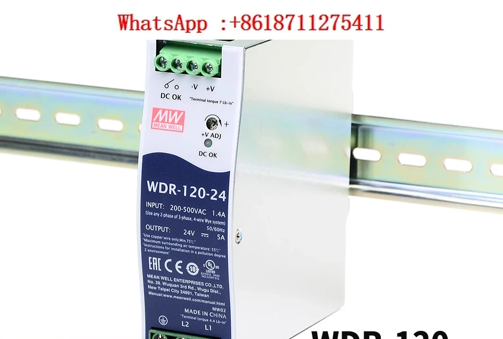 

WDR-120 rail 380V to 24V switch power supply 12V/48V motor drive PFC DRH 220V