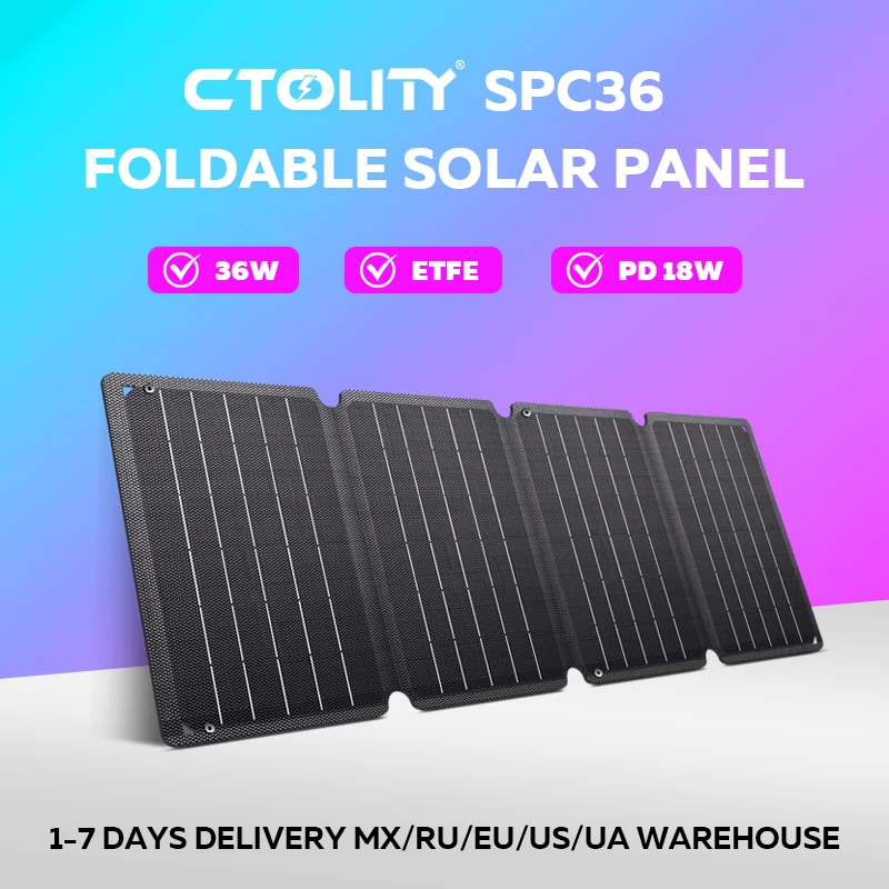 

Portable Solar Panel 36W Foldable Solar Panels Support 14V USBA TYPE-C Compatible Solar Generators Power Station for Camping