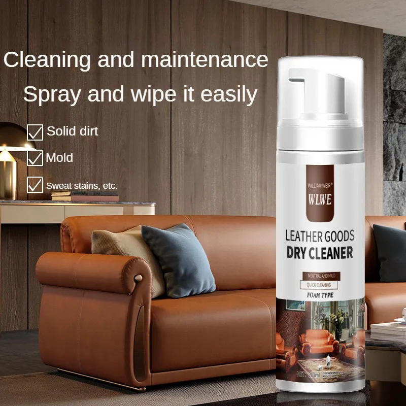 200ml Leather Cleaner, Dry Cleaning Agent, Car Seat Sofa, Leather Bag Care and Maintenance Agent, Cleaning and Cleaning Agent