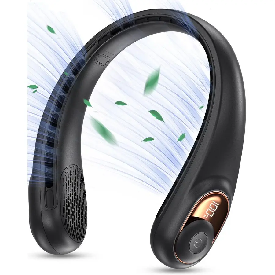 

Вентилятор для шеи, портативный безлопастной вентилятор, улучшенный 360-градусный воздушный поток, супертихий, 3 скорости, персональный носимый вентилятор для шеи с аккумулятором 4000 мАч, обновленная версия