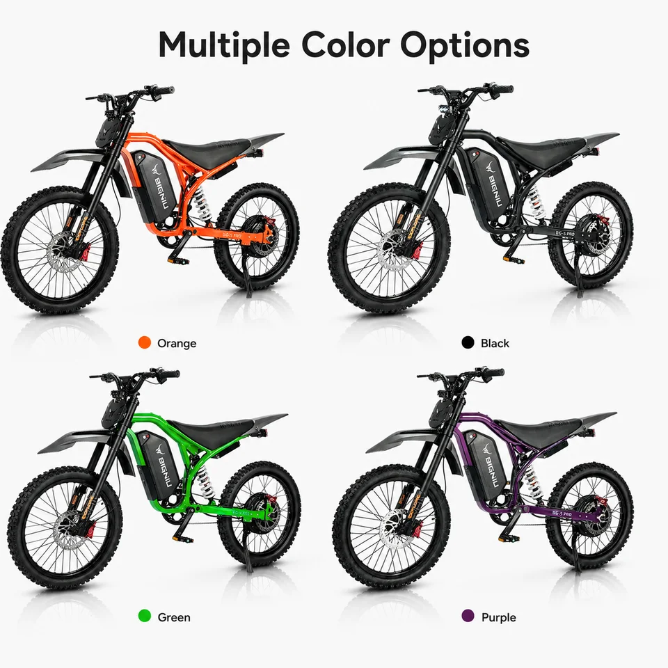 BIGNIU BG-SP 3000W Electric Bike for Adults, 60V Battery, Full Suspension High Performance E-Bike with Hydraulic Disc Brakes