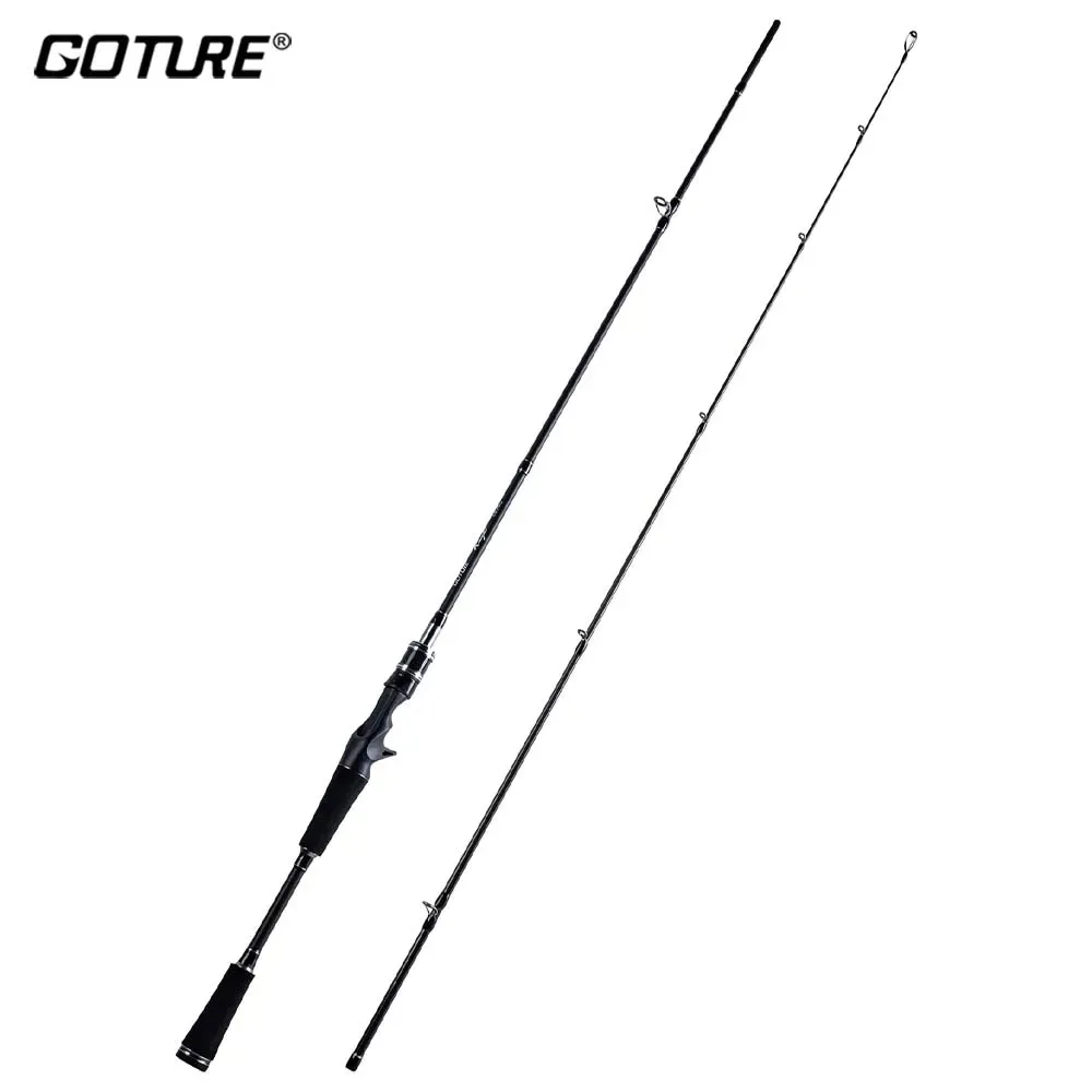 Goture Knight 2 Pieces Travel Fishing Rod Spinning Casting M MF 1.98-2.4M Carbon Lure Rod 7-28g Lightweight Freshwater Lure Pole