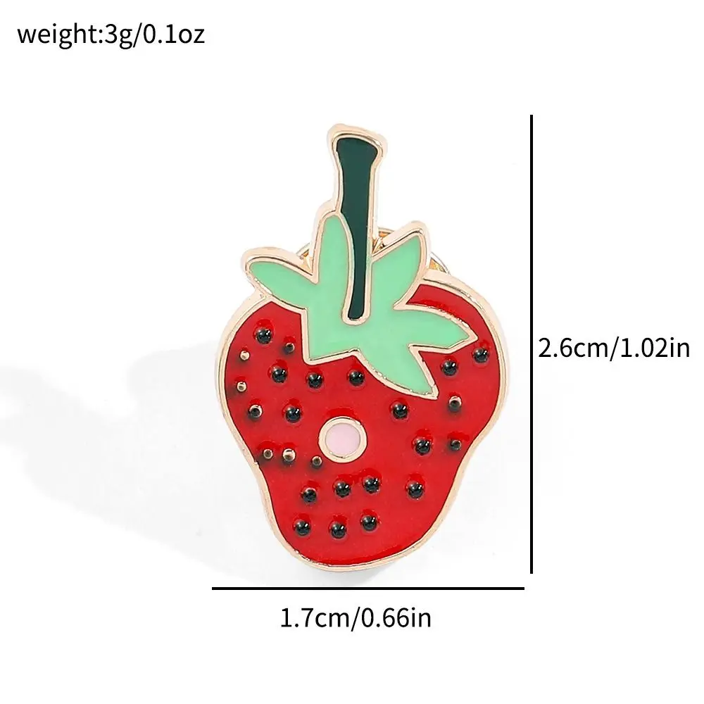 Fruit Hungry Caterpillar Enamel Brooches Alloy Take a Bite Strawberry Brooches Cartoon Personality Metal Badge Gifts