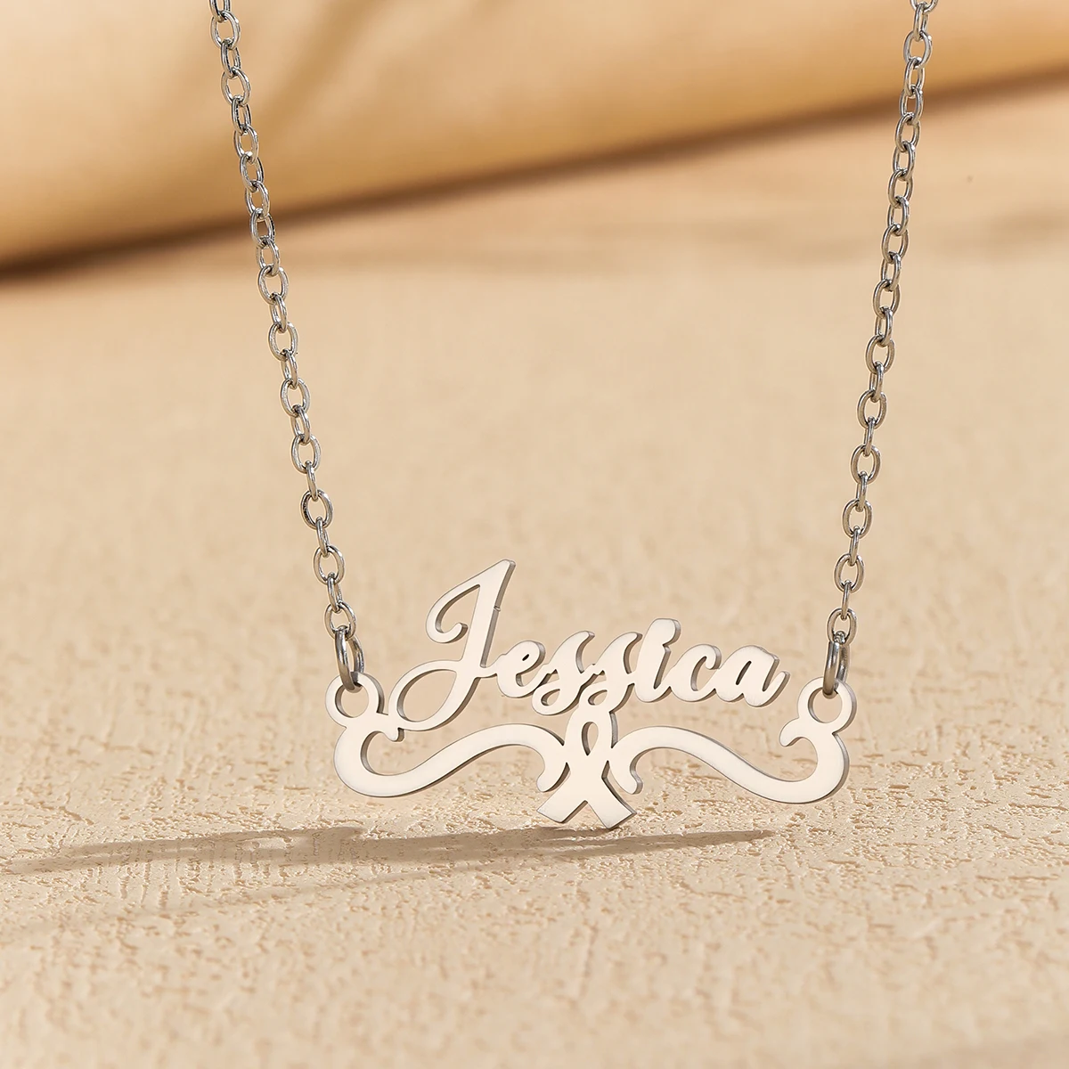 

Cxwind Custom Name Necklace Personalized Customized Flower Letter Neckalces Stainless Steel Jewelry Valentine’s Day Gifts