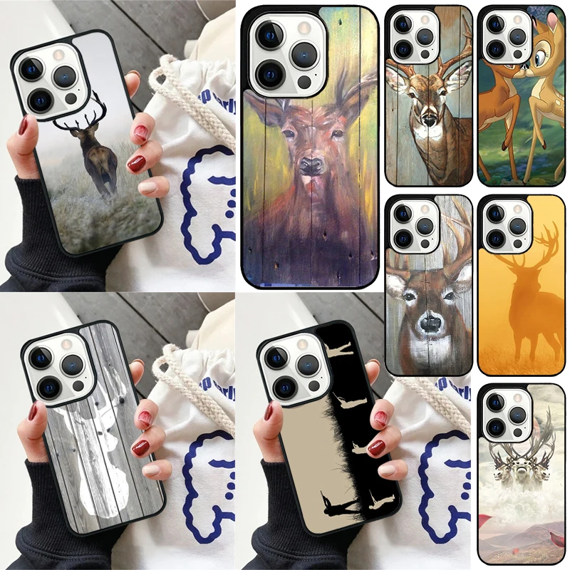 Stag Moose Reindeer Deer Dusk phone Case Cover For iPhone 16 15 14 Plus X XR XS for apple 16 11 12 13 mini Pro Max coque