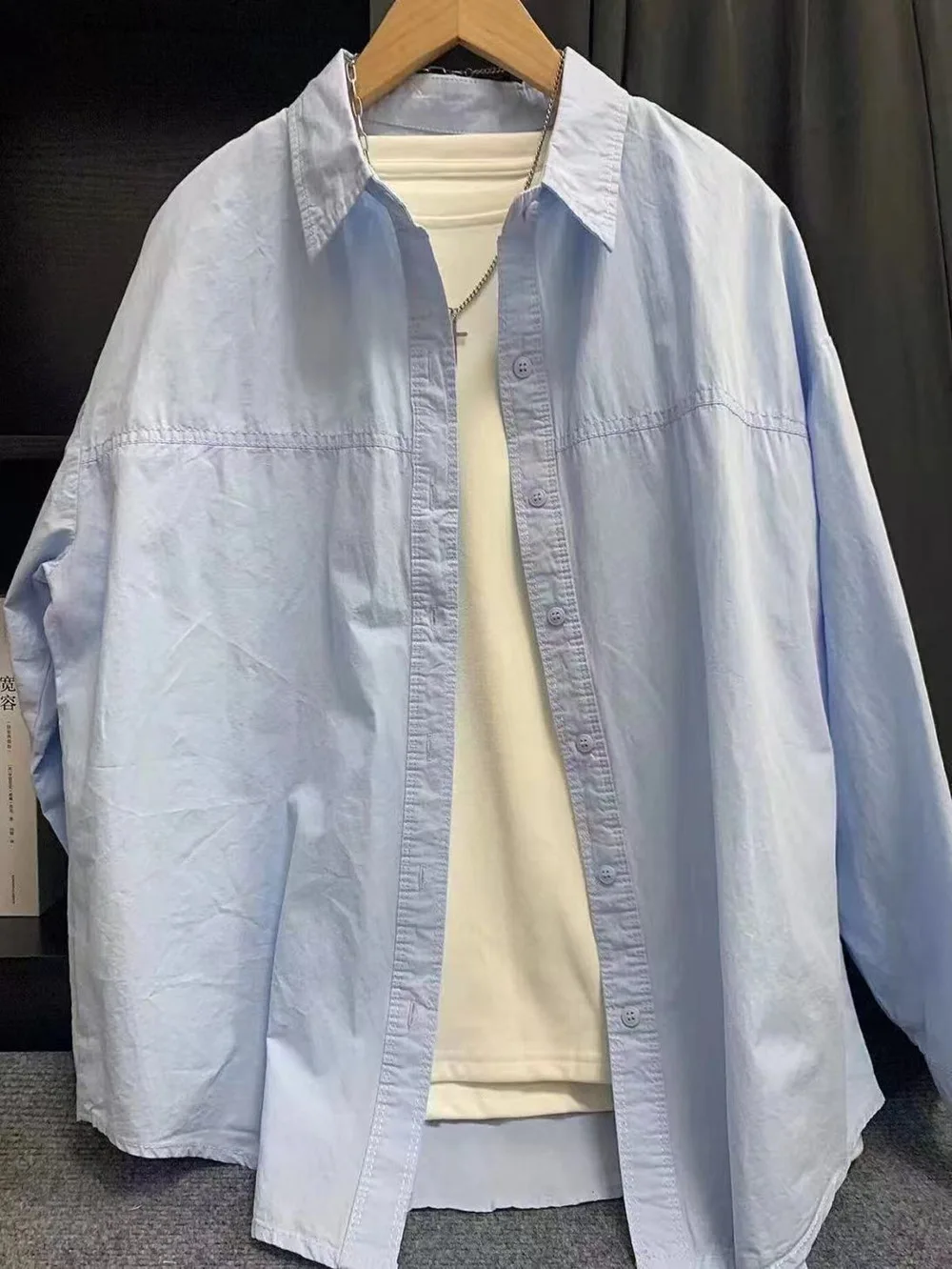 Baumwolle Damen Frühling und Herbst lose lässige schlankmachende vielseitige einfarbige Hemd