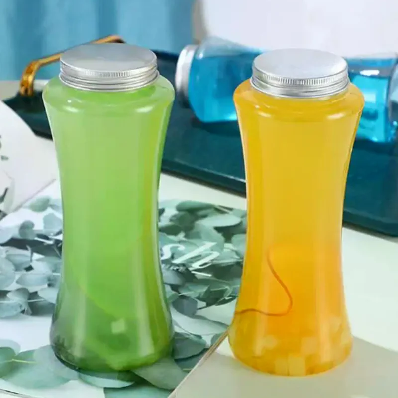 Hot Sale 1Pcs Portable Milk Tea Drinking Bottle Beverage Bottle Plastic Water Cups Transparent Tea Coffee Bottle Juicing Beverag