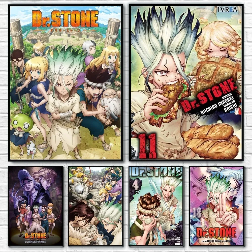 1PC Dr.STONE Anime Poster Sticky Wall Art Printing Waterproof Home Living Bed Room Bar Aesthetic Decor