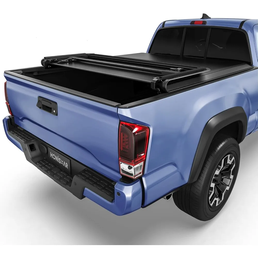 

Soft Tri-fold Tonneau Cover for 2016-2023 Tacoma with Track Rail System, Excludes Trail, Fits 5 Ft Bed