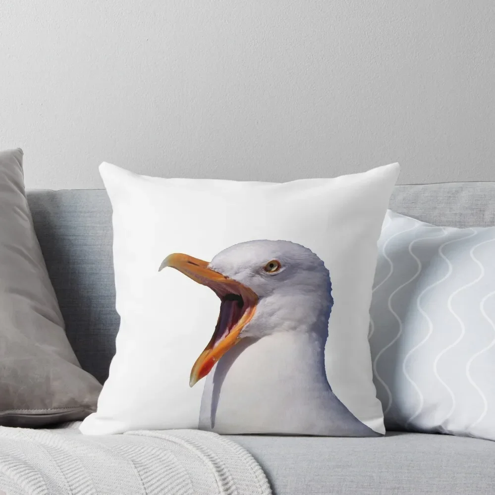 Screaming Seagull Throw Pillow Sitting Cushion Cushion Cover Set Cushion Cover For Sofa