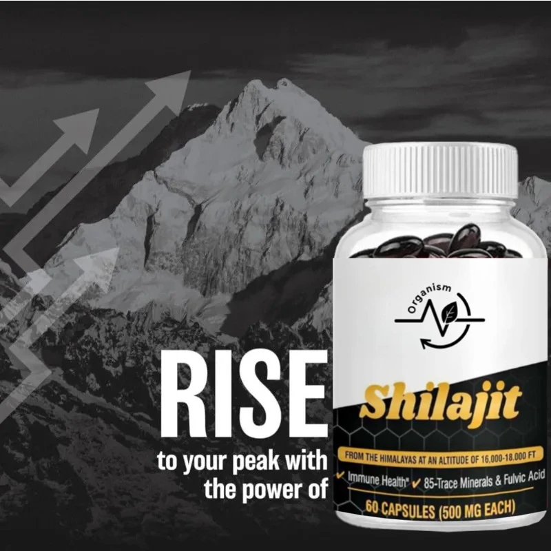 مكمل شيلجيت الطبيعي 60 حبة (500 مجم لكل منهما) يحتوي على 85 عظمًا من المعدن وحمض الهوميك - صحي للحياة اليومية #5