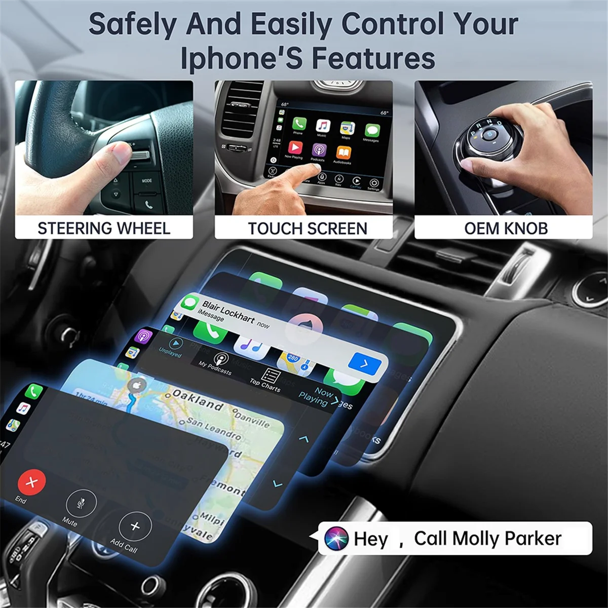 新しいCarPlayワイヤレスアダプター、有線CarPlayをワイヤレスCarPlayに変換するドングル、Apple iPhone WiFiオンラインアップデート対応、ワイヤレスCarPlayアダプターB