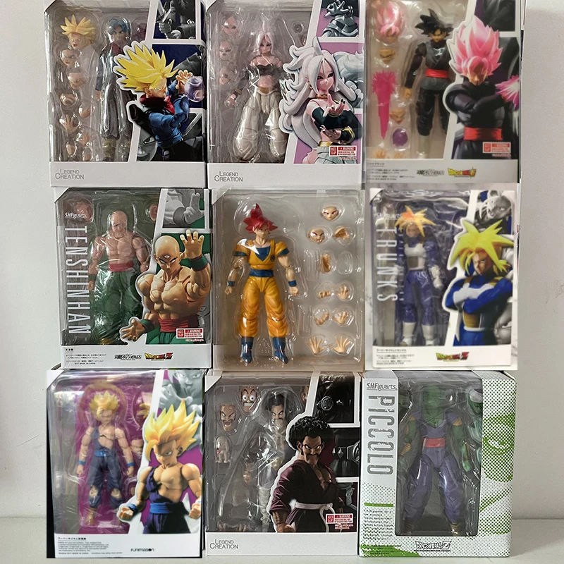 SHF Dragon Ball Figurine Majin Buu Broly Piccolo Tenshinhan Master Roshi Jiren Android Super Saiyan Son Goku Action Figure Toys