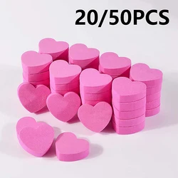 20/50Pcs Heart Shape Sponge Nail File Double Side Buffer Buffing Sanding Nail Pedicure Tool Gel Polish Manicure Nail Accessories