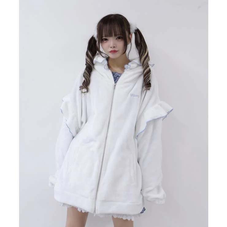 Japanese Rojita New Mine Series Subculture Lace Hooded Coat Embroidered Long-sleeved Loose Sweatshirt Jacket Oversized Hoodies
