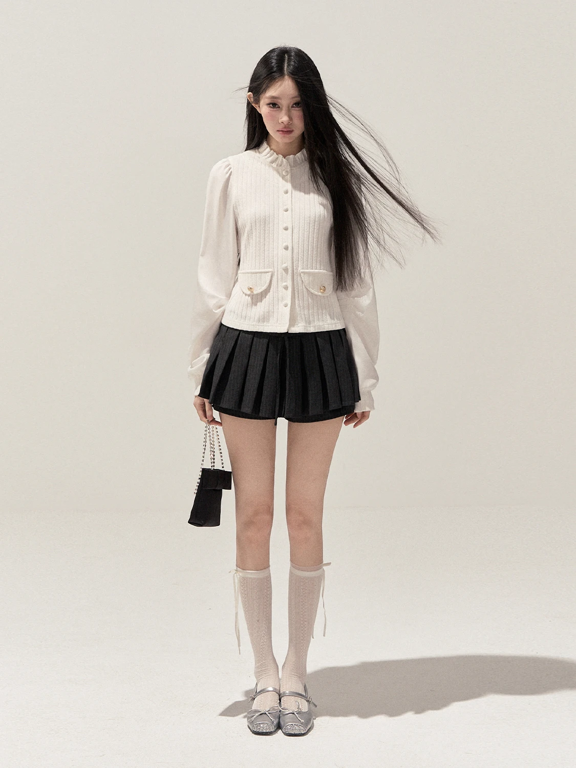 

Кардиган PUNCH Original Design с длинными рукавами для женщин, весна 2026, класса люкс, из смесовой ткани (полиэстер, хлопок, спандекс)