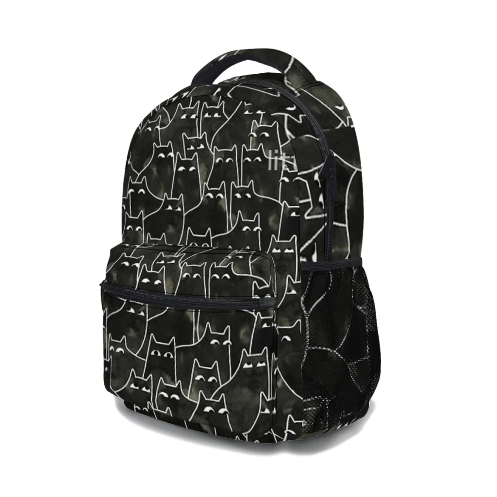 Verdachte Katten Bedrukt Lichtgewicht Casual Kinderrugzak Schooltas 17Inch