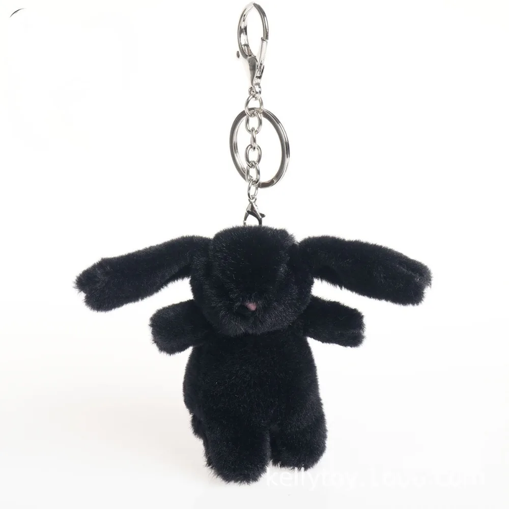 패셔너블한 토끼 플러시 펜던트 부드럽고 귀여운 플러시 인형 키체인 만화 플러시 토끼 키링 가방 액세서리