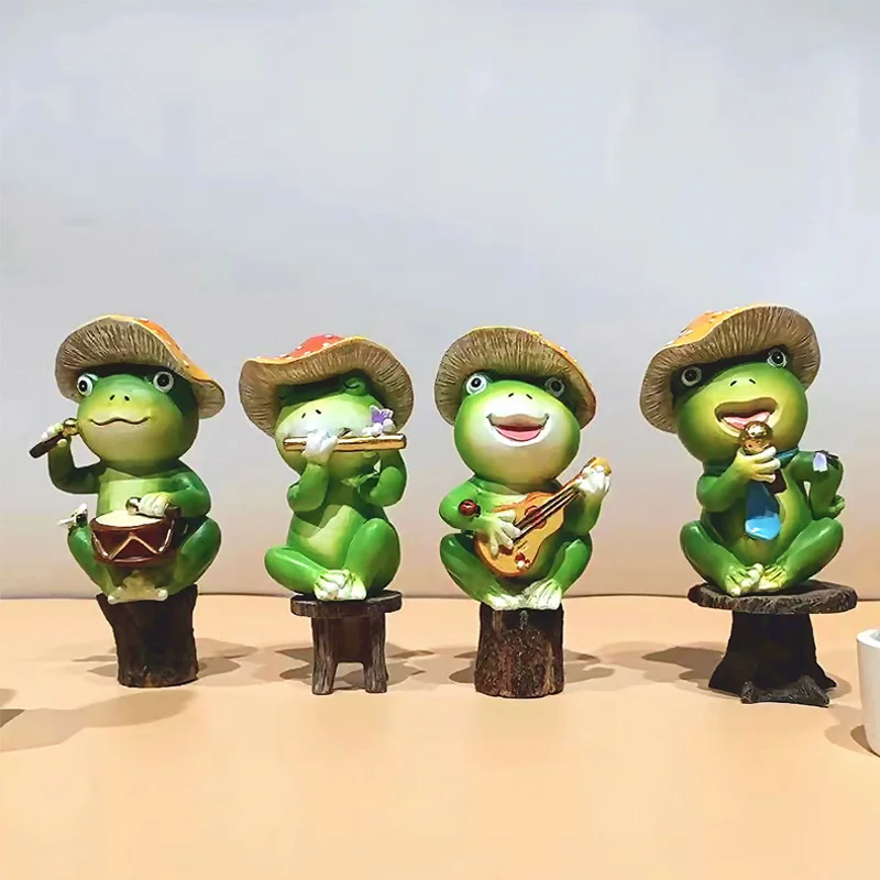 1Pcs Interesting Resin Frog Music Band Set for Indoor Outdoor Garden Decoration Aquarium Flower Pots