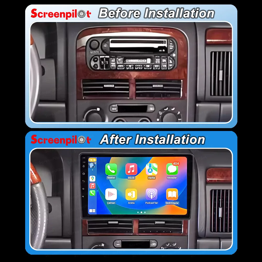 Android 16For Jeep Grand Cherokee II WJ 1998-2004 Autoradio Carplay Auto Car Radio Navigation Video Player Multimedia NO 2 Din