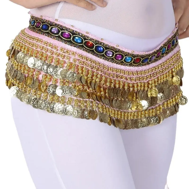39BD Frauen Bauchtanz Hüfttuch Bauchtanz Gürtel Rock Mit Gold Münzen, Bauchtanz Hüfttuch Tanz Taille Kette – Detail 9