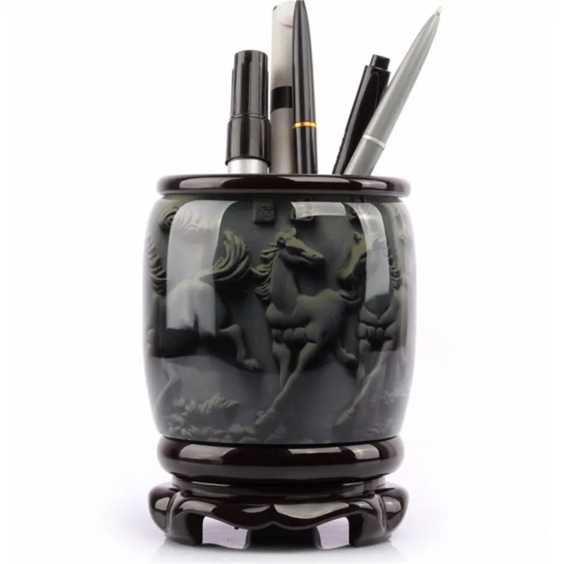 

Высокое качество, винтажный вращающийся круглый держатель для ручек в китайском стиле, украшение для офисного стола, подарок для лидера