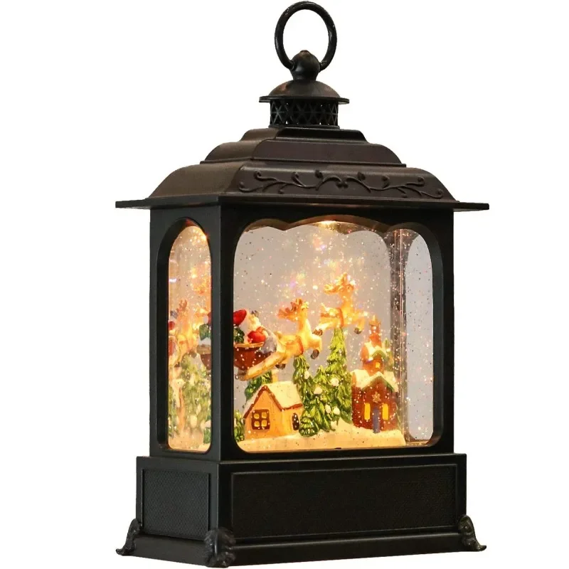Christmas decorations, Christmas small house, wind lanterns, music box, falling snow, snowflakes, crystal balls, Christmas gifts
