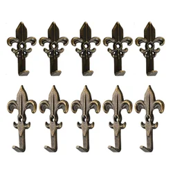 10Pcs Bathroom Wall Hooks Key Holder Home Decoration Hanger for Hanging Towel Clothes Hat Bag Kitchen Room Fittings with Screws