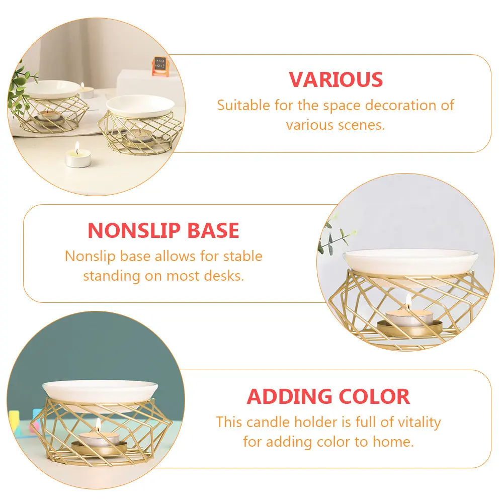 1Pcs Geometric Aromatherapy Holder White Ceramic Tray 60Ml Large Capacity for Water Essential Oil Diffuser Desktop Decoration