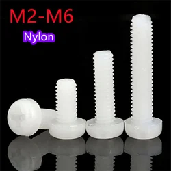M2 M2.5 M3 M4 M5 M6 White Nylon Plastic Insulating Cross Reces Phillips Pan Head Cross Round Screw