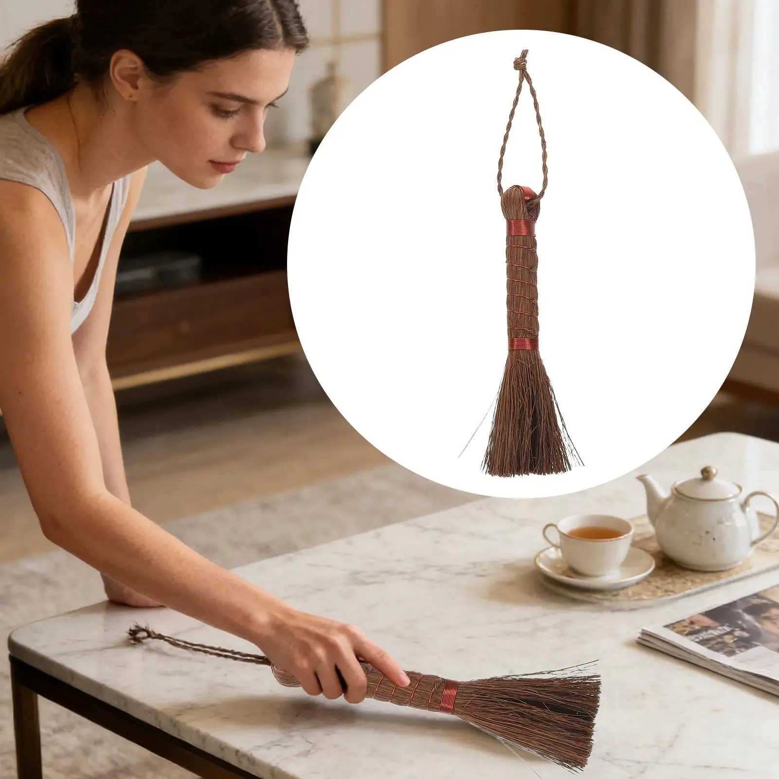 

Щетка для бонсай, маленькая метла, инструменты для ухода за почвой, чайный столик из пальмового волокна, садовая щетка для комнатных растений, кофемашина с цветами в горшках