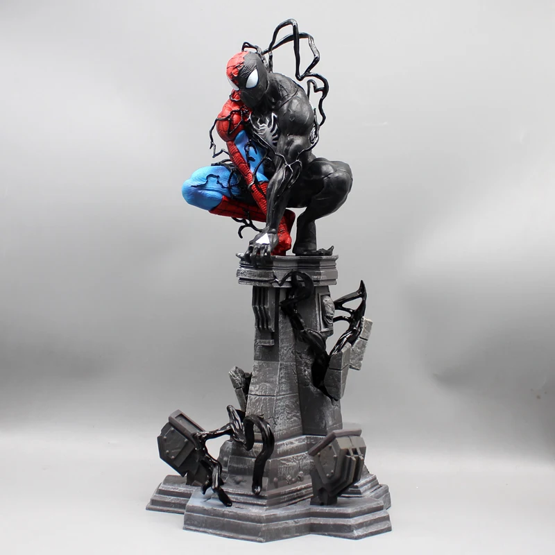 38cm Marvel Comics Figure Venom Spider Man Movie Symbiote Peripheral Can Emit Light PVC Model Ornament Toy Collection Boy Gift