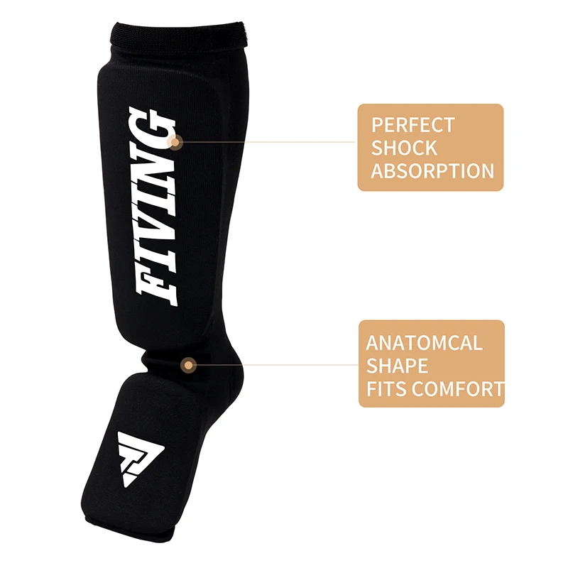 FIVING new cotton boxing shin guards MMA instep ankle shin guards TKD Taekwondo mat Muay Thai training shin guards