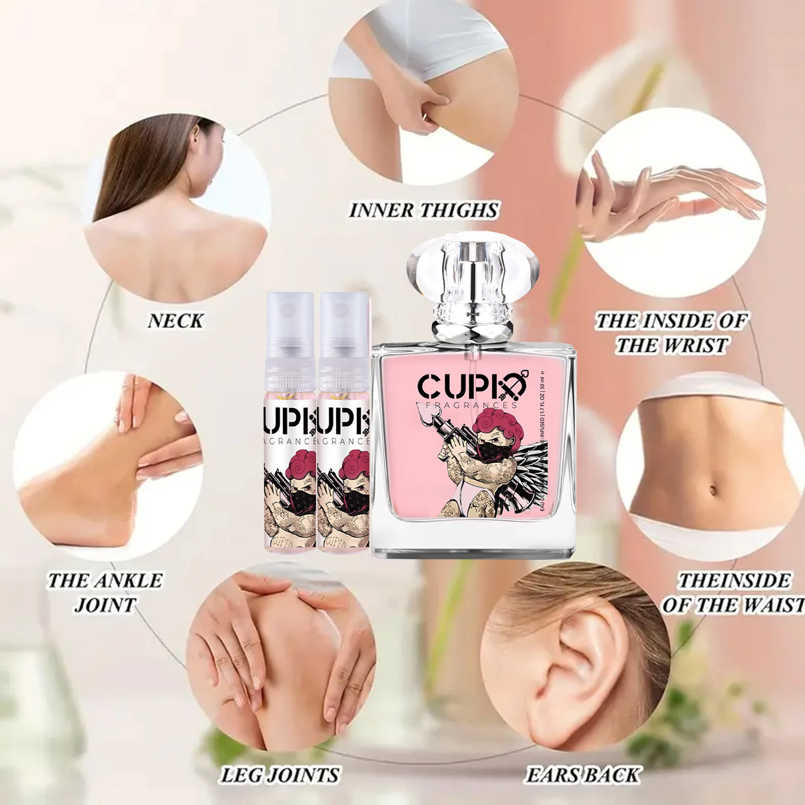 Cupido eau de toilette, juego de Colonia de 50ml, perfume romántico fresco de Cupido, perfume romántico duradero, eau de toilette