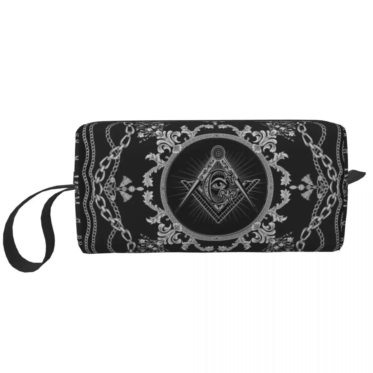 Fashion Freemasonry Baroque Art Travel Toiletry Bag Women Masonic Mason Cosmetic Makeup Bag Beauty Storage Dopp Kit