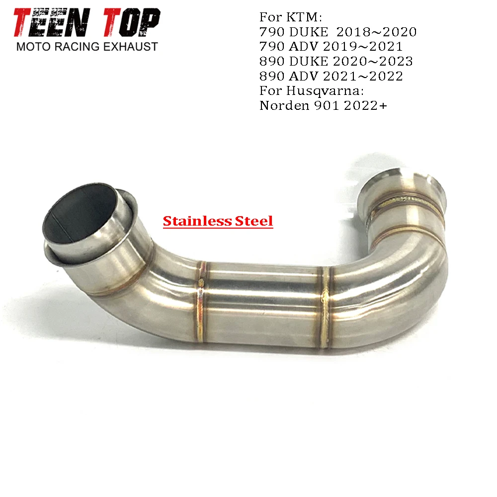 Motorcycle Exhaust Escape Middle Link Pipe For KTM 790/890 ADV Exhaust Mid Pipe Decat Pipe 790/890 DUKE Steel Connect Tube