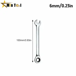 6,7,8,9,10,11,mm Ratchet Spanner Combination Wrench Keys Gear Ring Tool Handle Chrome Vanadium Tool for Car Repair Tool