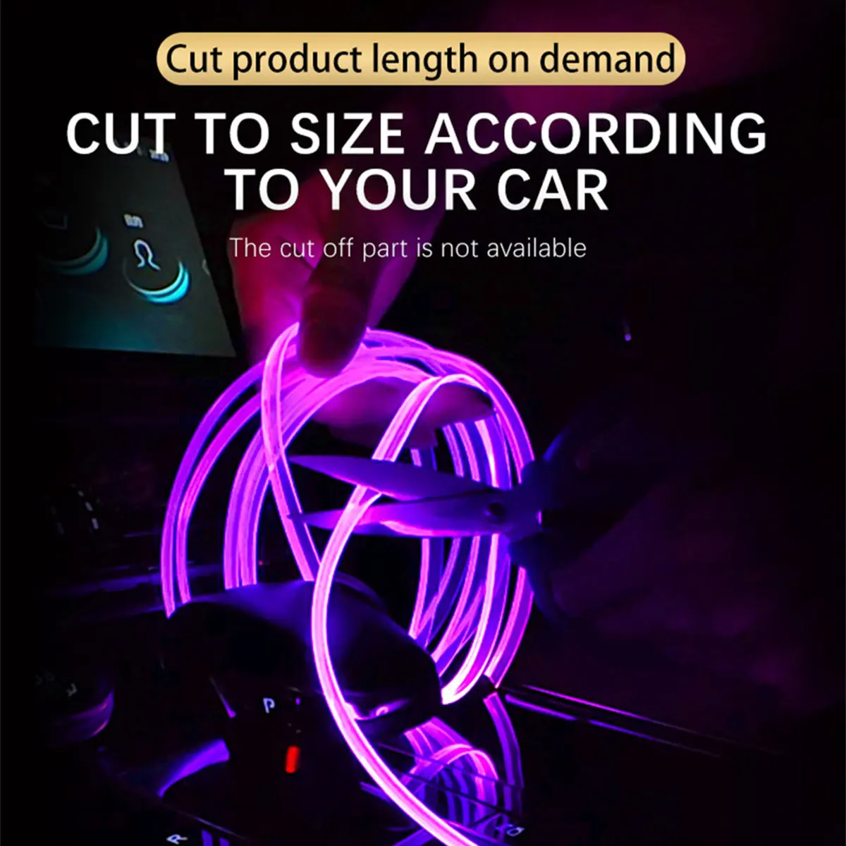 4IN1/6IN1 RGB LED Car Interior Ambient Strip Lights Flexible Neon Light Bar Fiber Optic Atmosphere Decorative Light APP Control