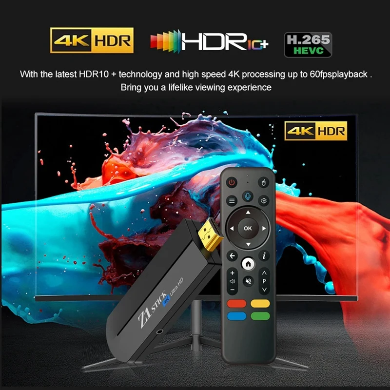 Z1 Stick H313 2Gb + 16Gb Rom Stick Tv Box 4K Android 11 Atv Ui Bt Voz Remota Fire Tv Stick 4K Vs Fire Stick Durável - Plugue UE