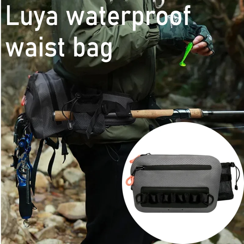 

Lightweight Fishing Sling Bag IPX8 Waterproof - Adjustable Shoulder Strap Lure Waist Pack Durable Outdoor Accessory