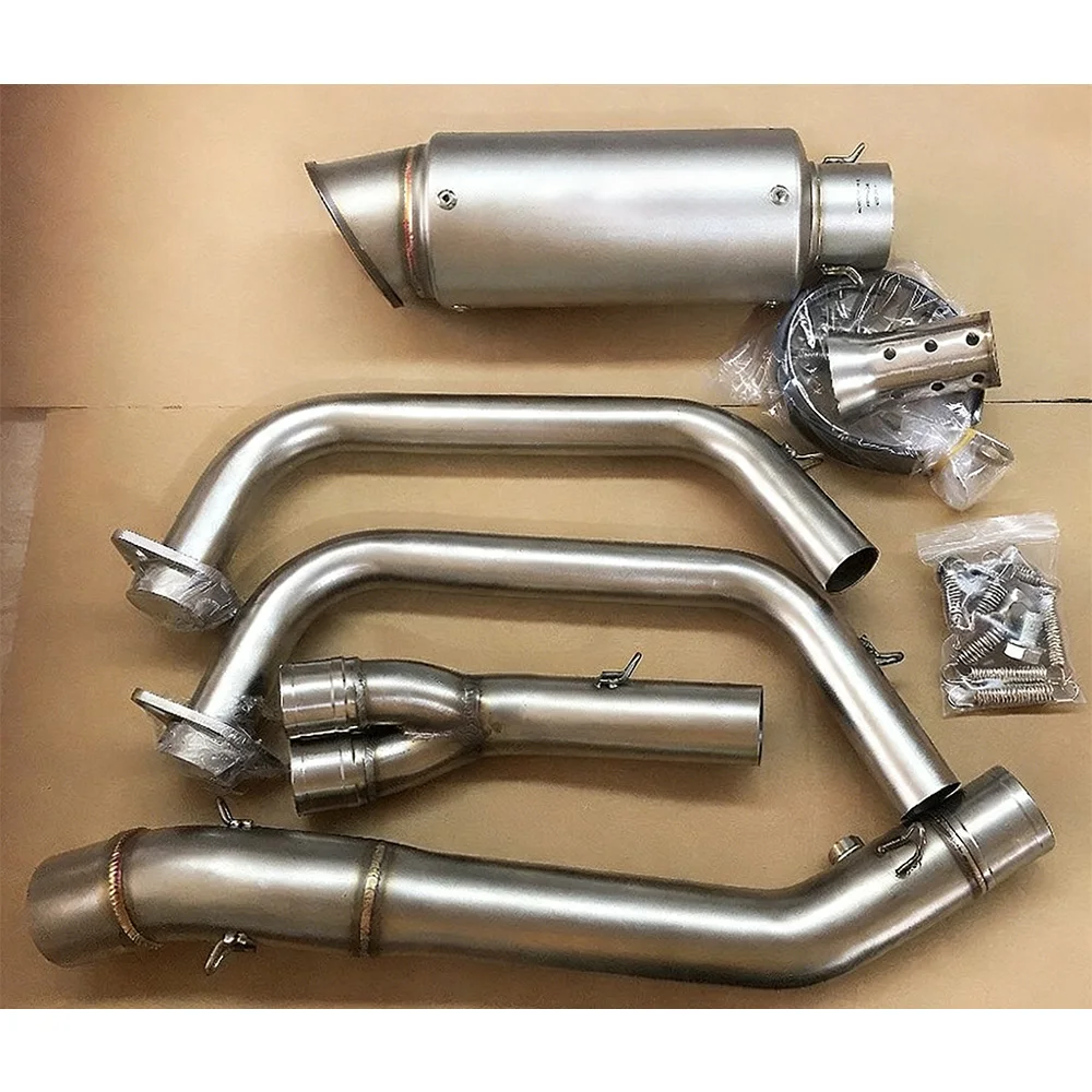 Für Yamaha YZF R3 2015-2023 MT-03 Komplettes System Schwarzer Schalldämpfer Auspuffkrümmer Auspuffrohre Auspuffanlagen – Detail 4