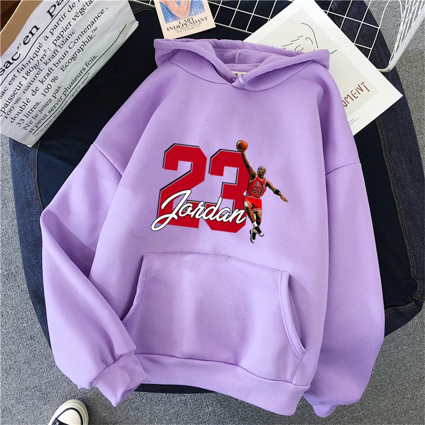 Women Hoodies Jordan 23 Printed Sweatshirt Fleece Casual Pullover Unisex Streetwear Harajuku Male Hoody Clothes Sportswear